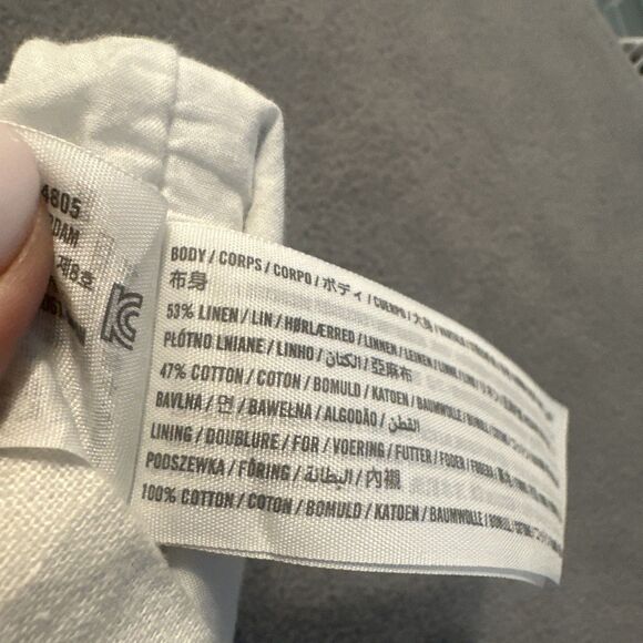 Abercrombie & Fitch Linen Blend Square Neck Top Minimalist Work Wear Womens XL - Picture 6 of 6